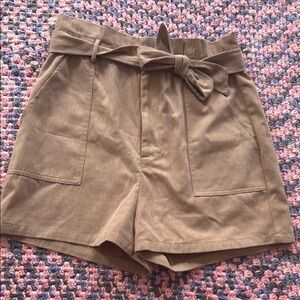 Women's Tan High-Waisted Shorts